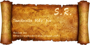 Swoboda Réka névjegykártya